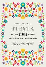 Floral Fiesta - Invitación De Fiesta